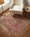 Bazaar Chic Collection Area Rug -  Khouribga Square Rust Red  lifestyle 48