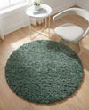 Eternal Plush Oasis Collection Area Rug -  Tranquility (Forest Green) Round Forest Green  lifestyle 70