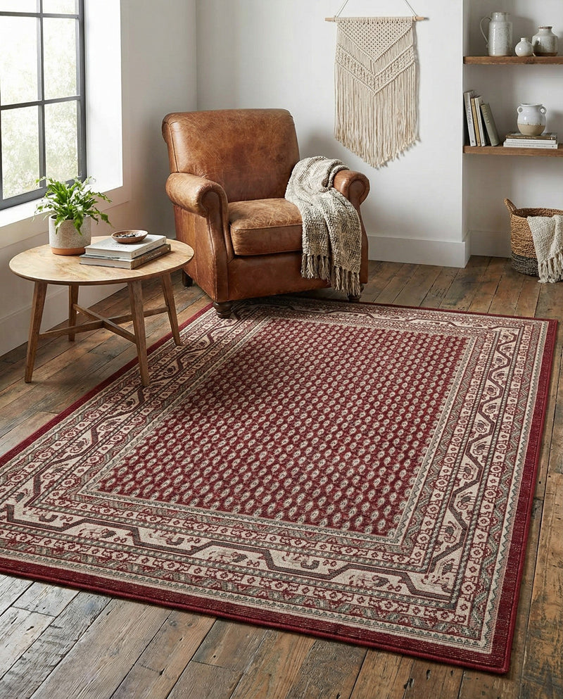 Soho Elegance Collection Area Rug -  Mercer (Red) Rectangle Red  lifestyle 19