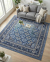Horizon Collection Area Rug -  Aurora Square Blue  lifestyle 54