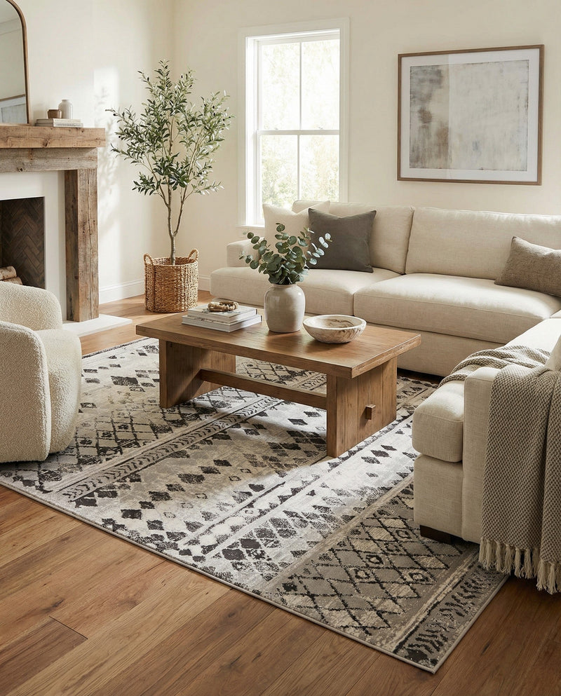 Dresden Elegance Collection Area Rug -  Zittau Rectangle Gray  lifestyle 39