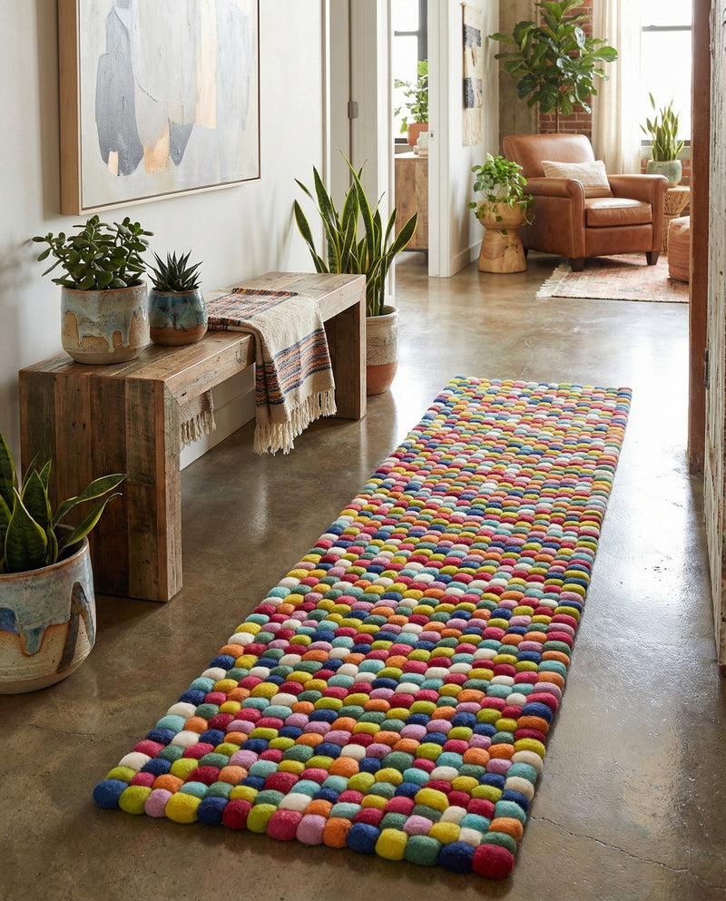 Woolen Sphere Collection Area Rug - Orbsburg (Multi) Runner Multi  lifestyle 52