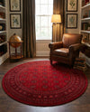 Samarkand Elegance Collection Area Rug -  Konye-Urgench Round Red  lifestyle 73