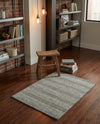 Hampton Stripes Wool Collection Area Rug - Montauk Rectangle Earl Gray  lifestyle 55