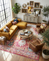Parisian Elegance Collection Area Rug - Versailles (Pink Gray) Rectangle Pink Gray  lifestyle 24