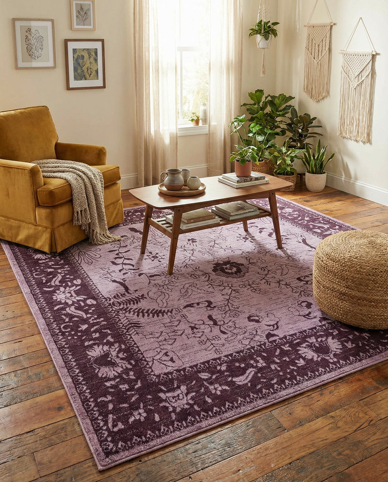 Horizon Collection Area Rug -  Apex (Purple) Square Purple  lifestyle 55