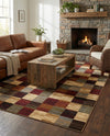 Bistro Lounge Collection Area Rug - Espresso Rectangle Multi  lifestyle 16
