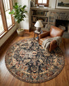 Neptune Elegance Collection Area Rug -  Galatea (Black) Round Black  lifestyle 72