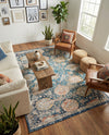 Seville Stripes Collection Area Rug -  Cordoba (Blue) Rectangle Blue  lifestyle 24