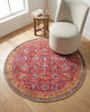 Heritage Elegance Collection Area Rug -  Fontainebleau Round Red  lifestyle 55