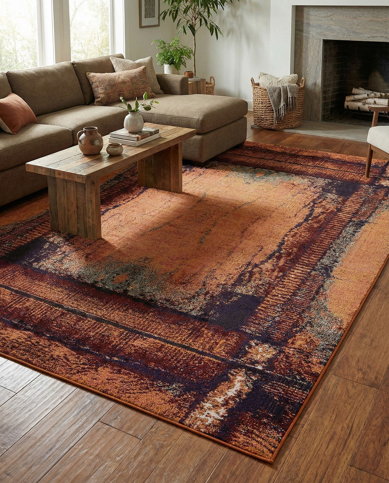 Marrakesh Elegance Collection Area Rug -  Sijilmasa Rectangle Orange  lifestyle 25