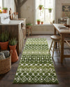 Mediterranean Lattice Collection Area Rug - Santorini (Green) Runner Green  lifestyle 29