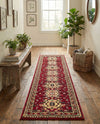 Tabriz Tapestries Collection Area Rug - Azerbaijan (Red) Runner Red  lifestyle 45
