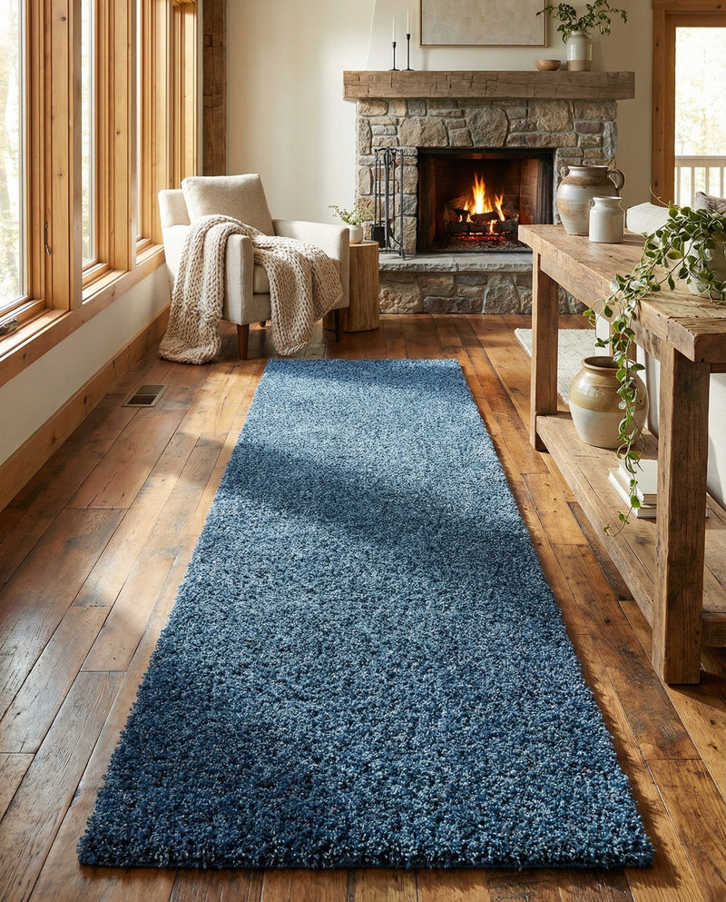 Alpine Plush Collection Area Rug -  Cortina (Marine Blue) Runner Marine Blue  lifestyle 71