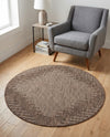 Urban Terrace Collection Area Rug -  Chelsea (Brown) Round Brown  lifestyle 63