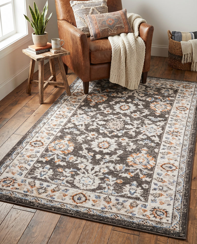 Savannah Elegance Collection Area Rug - Augusta (Fume Gray) Rectangle Fume Gray  lifestyle 6