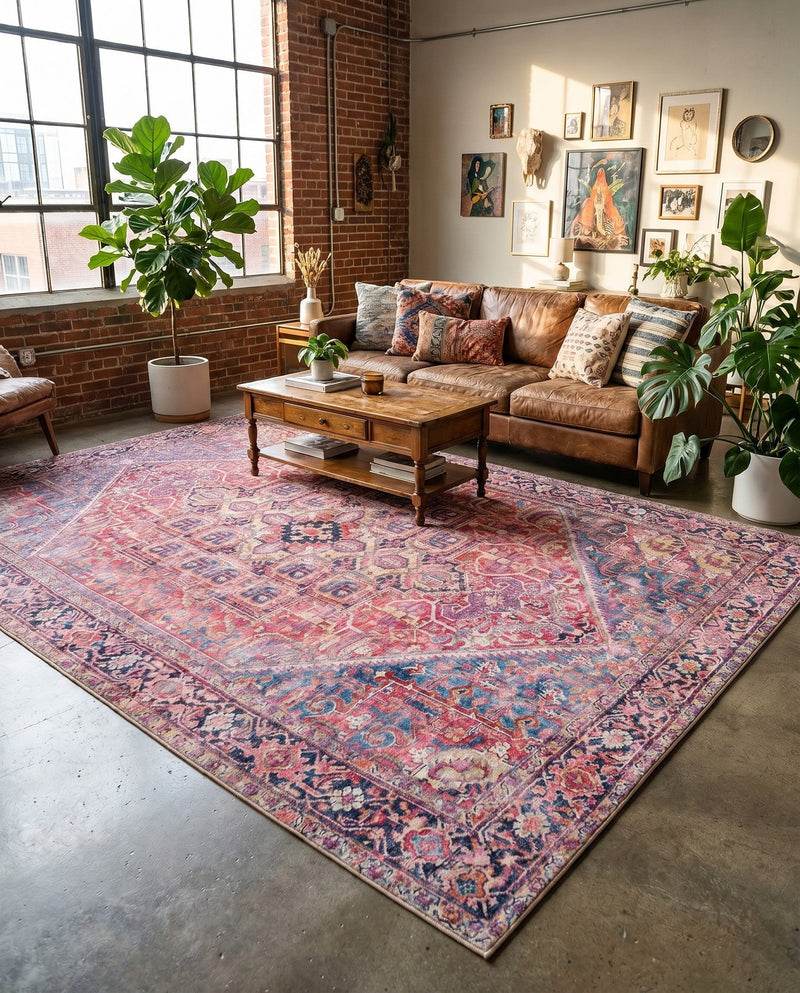 Heritage Elegance Collection Area Rug -  Alhambra Rectangle Red  lifestyle 25
