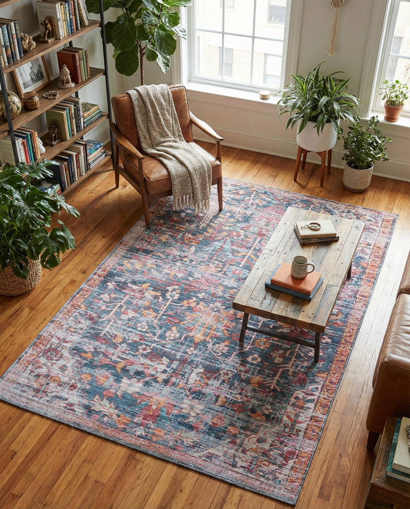Zahara Oasis Collection Area Rug -  Nador Rectangle Navy Blue  lifestyle 22