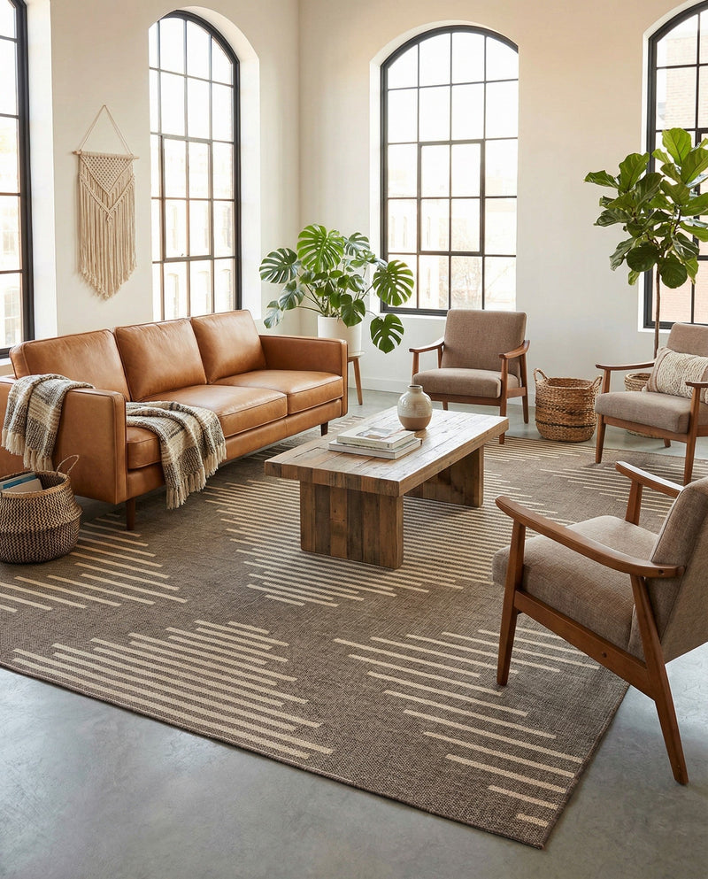 Sahara Sands Collection Area Rug -  Merimde Rectangle Brown  lifestyle 30