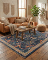Seville Stripes Collection Area Rug -  Malaga (Navy Blue) Rectangle Navy Blue  lifestyle 5