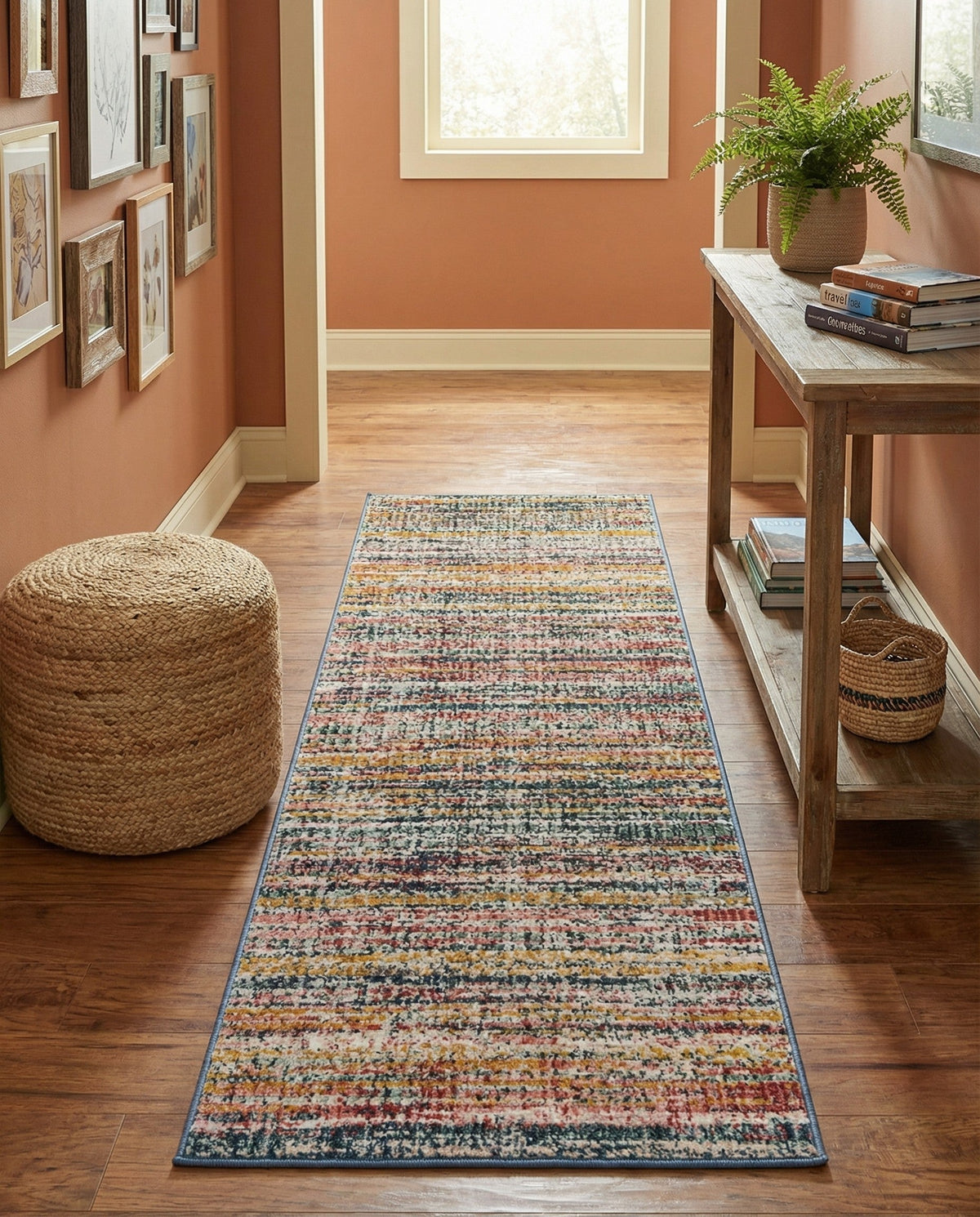Jewel Oasis Collection Area Rug - Sapphire (Multi) Runner Multi  lifestyle 130