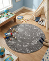 Wonder Tykes Collection Area Rug -  Jigsaw Round Gray  lifestyle 77