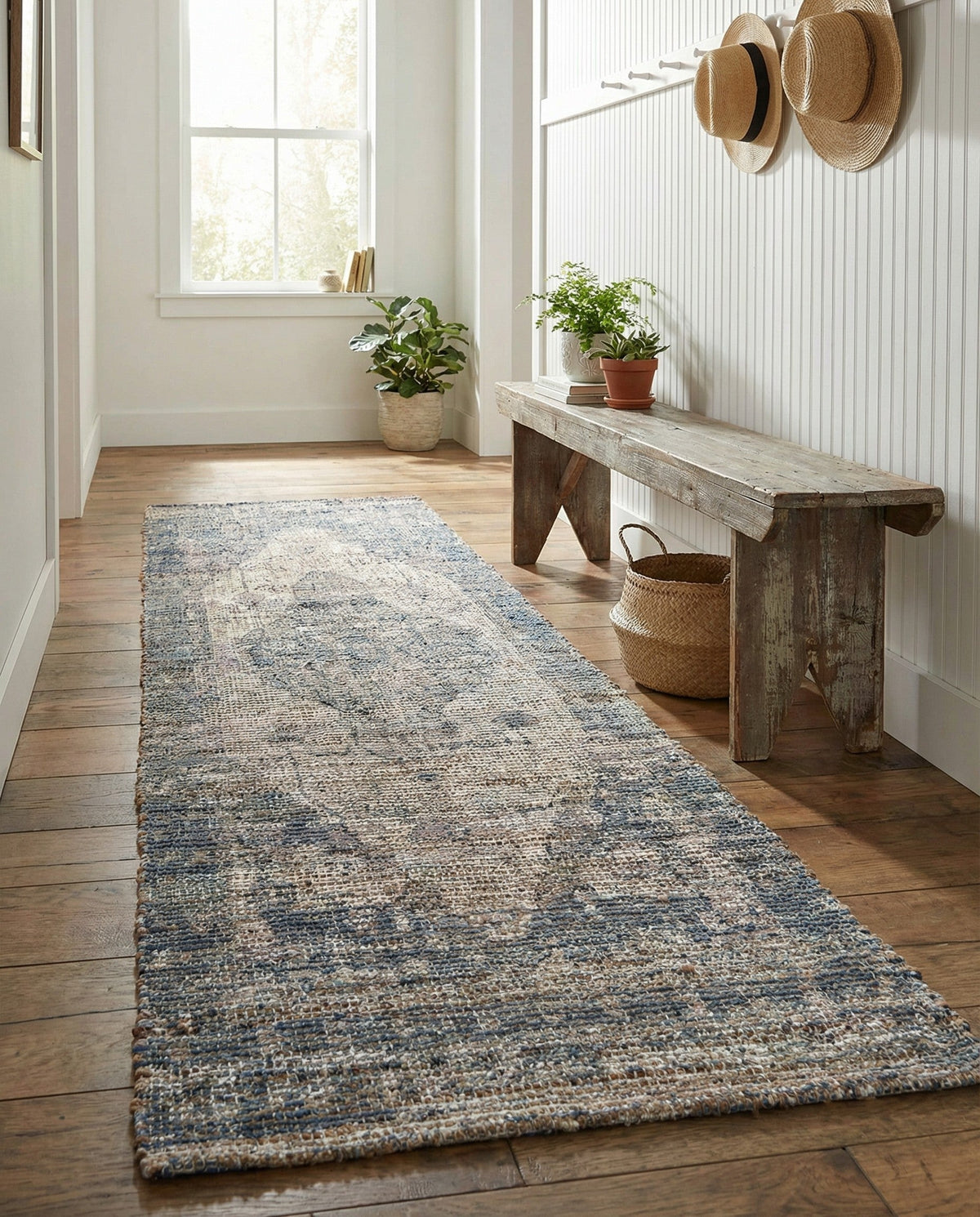 Savannah Threads Collection Area Rug - Sahara Runner Blue  lifestyle 88