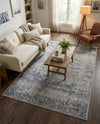 Coastal Manor Collection Area Rug -  Marina Rectangle Blue Gray  lifestyle 49