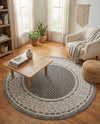 Soho Elegance Collection Area Rug -  Mercer (Gray) Round Gray  lifestyle 80