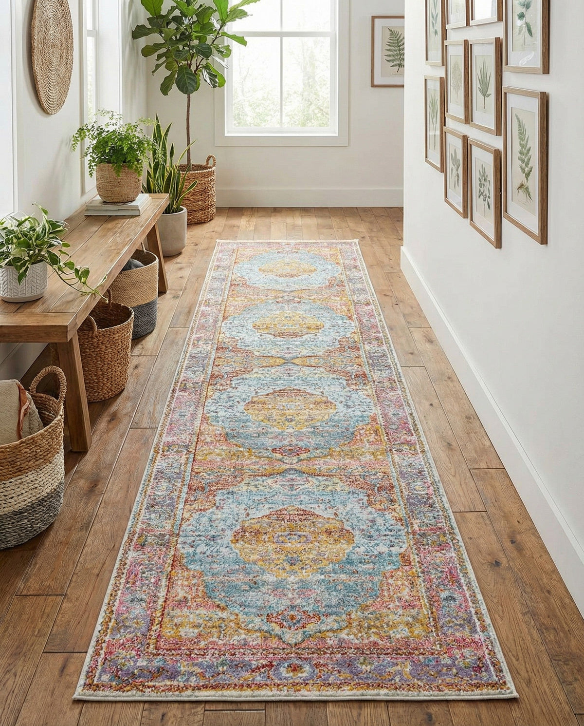 Caribbean Breeze Collection Area Rug -  Vieques Runner Light Blue  lifestyle 155