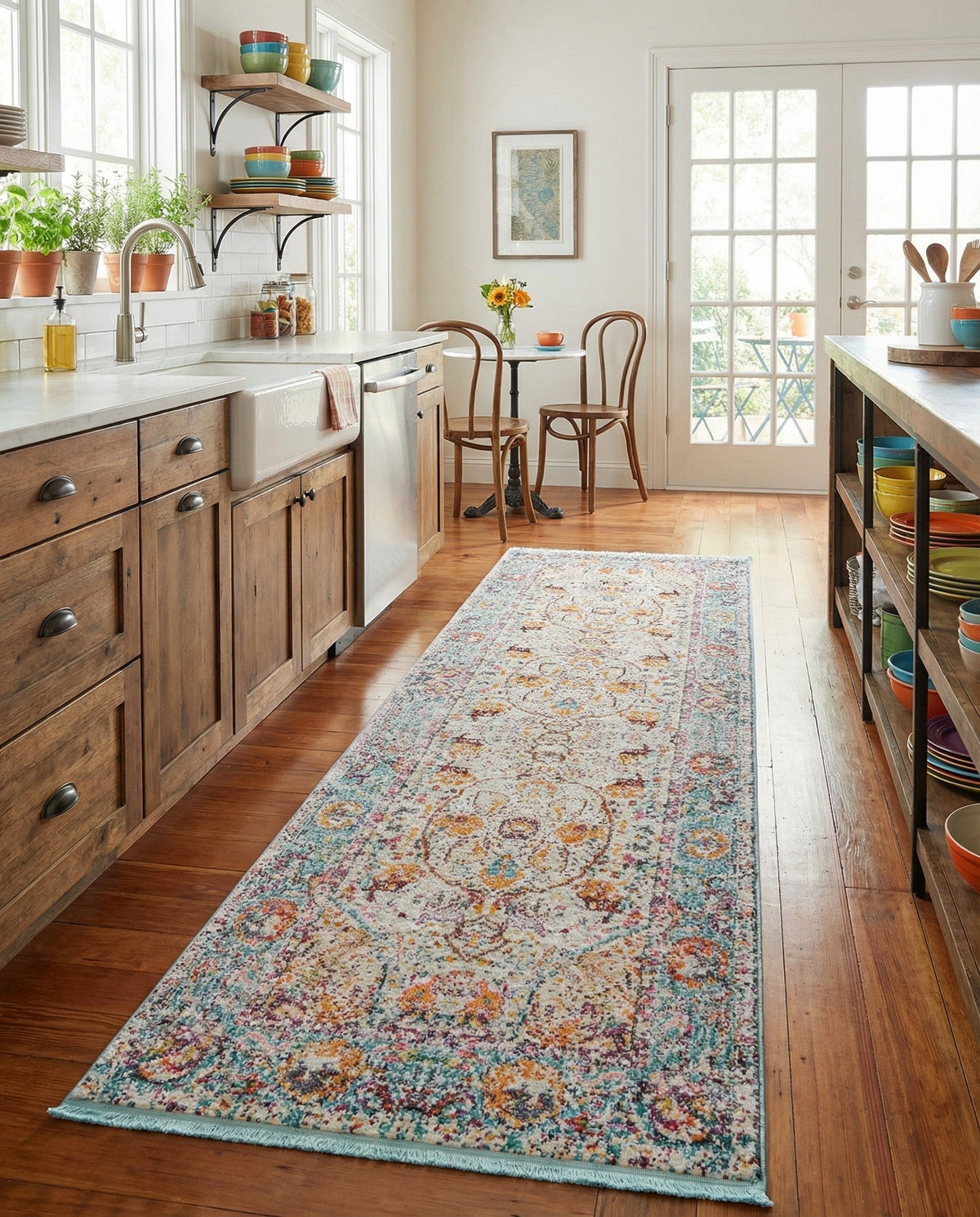 Caribbean Breeze Collection Area Rug -  Xcalak Runner Light Blue  lifestyle 137