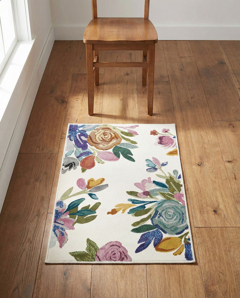 Meadow Breeze Collection Area Rug - Wildflower Rectangle Ivory  lifestyle 41