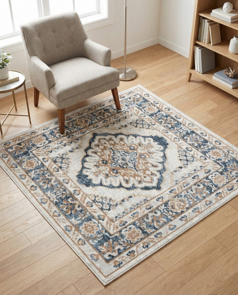 Cambridge Classics Collection Area Rug -  Magdalene (Cream) Square Cream  lifestyle 40