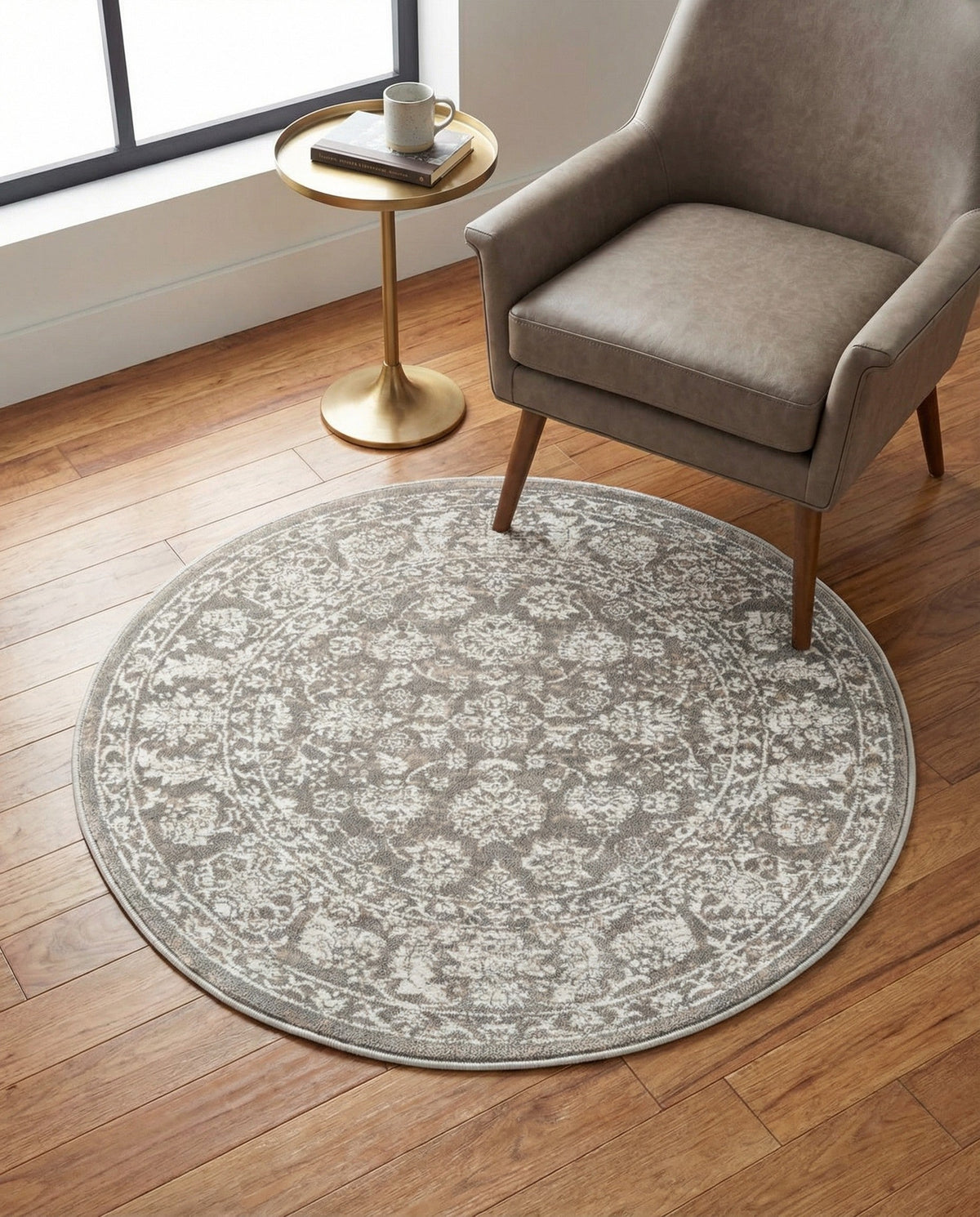 Metro Heights Collection Area Rug -  Astoria Round Gray  lifestyle 102