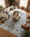 Aegean Elegance Washables Collection Area Rug -  Naxos Rectangle Black and White  lifestyle 33