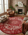 Georgetown Rugs Collection Area Rug - Dupont (Red) Oval Red  lifestyle 55