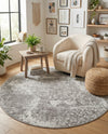 Riviera Elegance Collection Area Rug -  Monaco (Light Gray) Round Light Gray  lifestyle 65
