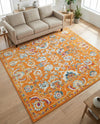 Adriana Terrace Collection Area Rug -  Positano (Orange) Square Orange  lifestyle 42