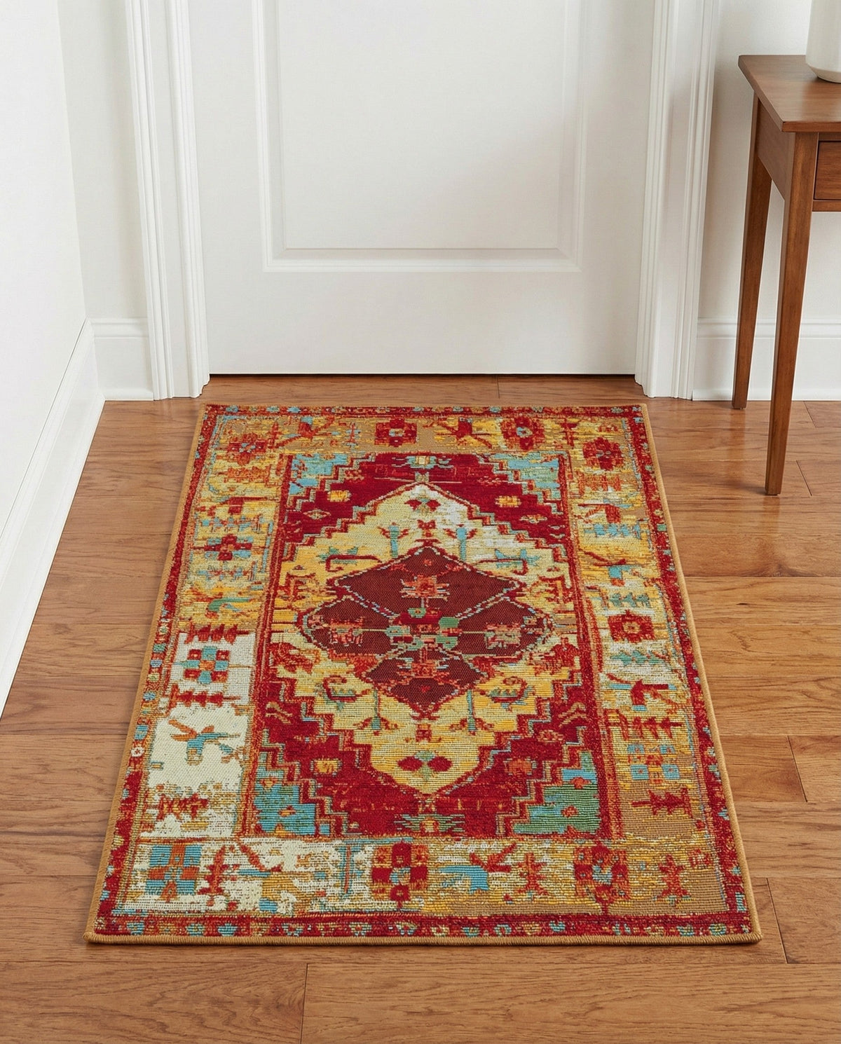 Patio Heritage Collection Area Rug -  Arbor Rectangle Red Green Blue  lifestyle 7