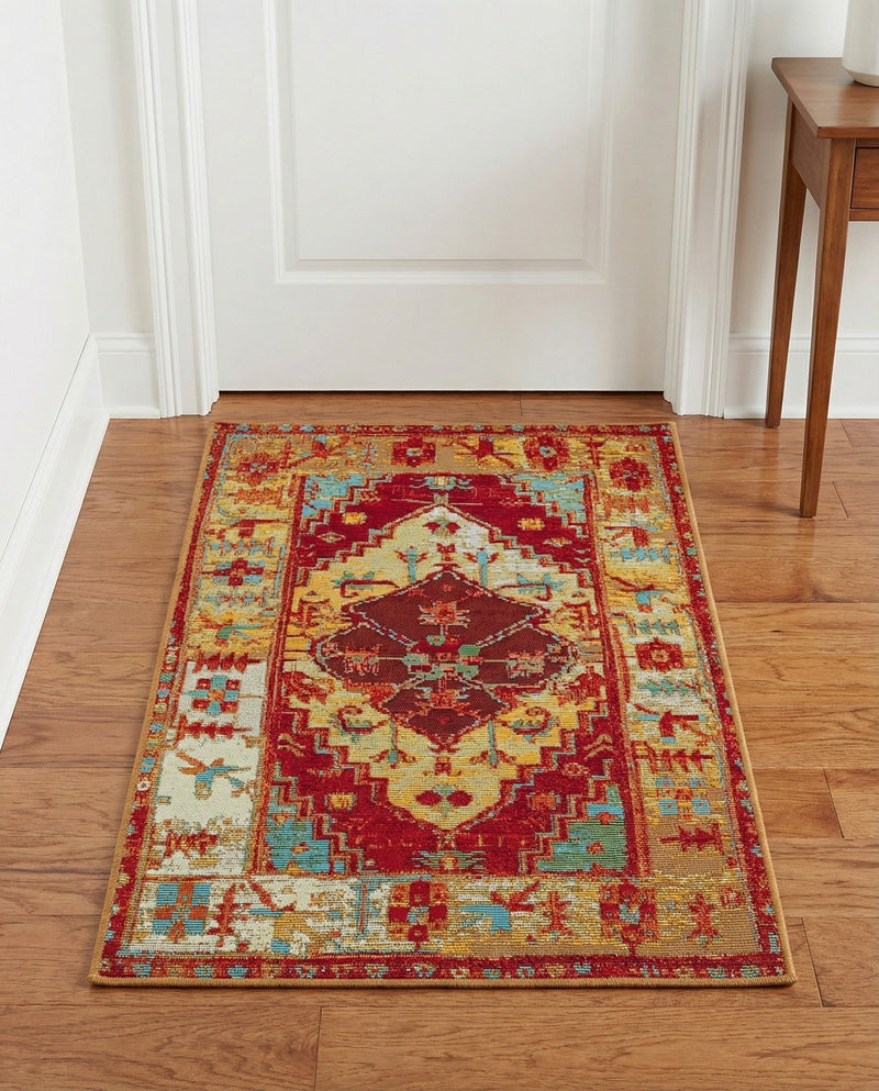 Patio Heritage Collection Area Rug -  Arbor Rectangle Red Green Blue  lifestyle 7