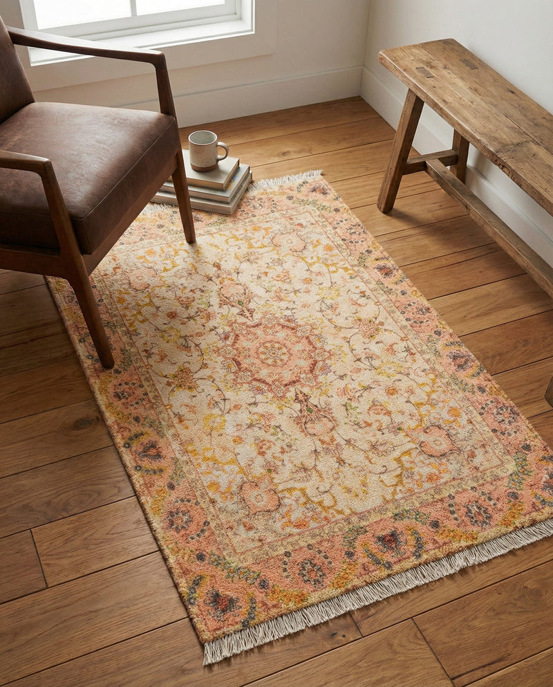 Bazaar Chic Collection Area Rug -  Fez Rectangle Ivory and Gold  lifestyle 7