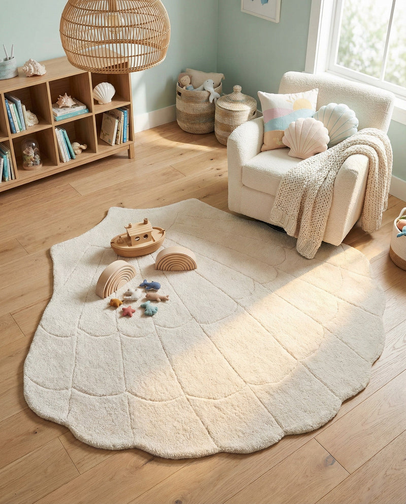 Whimsy Wonders Wool Collection Area Rug -  Canyon Rectangle Ivory  lifestyle 7