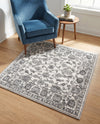Charleston Elegance Collection Area Rug -  Seaport (white Gray) Square white Gray  lifestyle 68