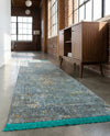 Caribbean Breeze Collection Area Rug -  Martinique Runner Turquoise  lifestyle 49
