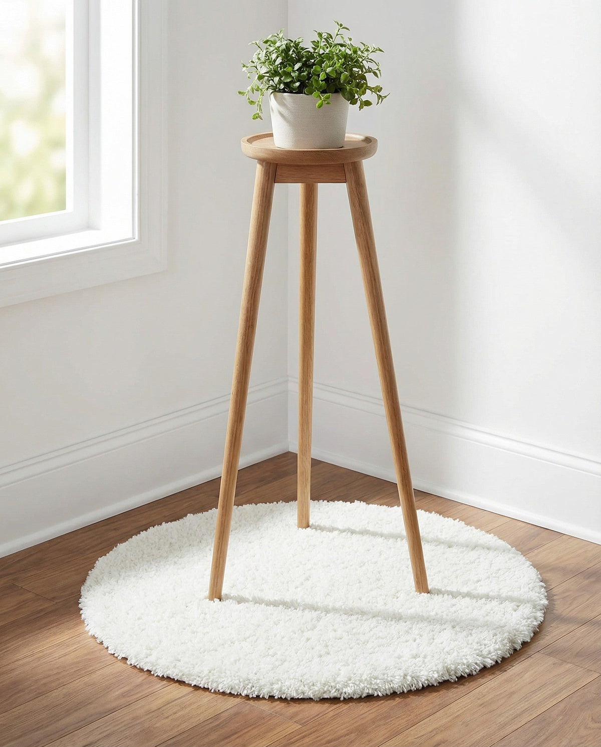 Alpine Plush Collection Area Rug -  Cortina (White) Round White  lifestyle 94