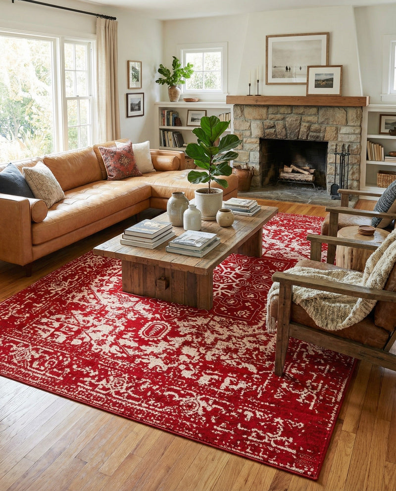 Georgetown Rugs Collection Area Rug - Dupont (Red) Rectangle Red  lifestyle 18