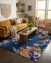 Meadow Breeze Collection Area Rug - Wildflower Rectangle Blue  lifestyle 30