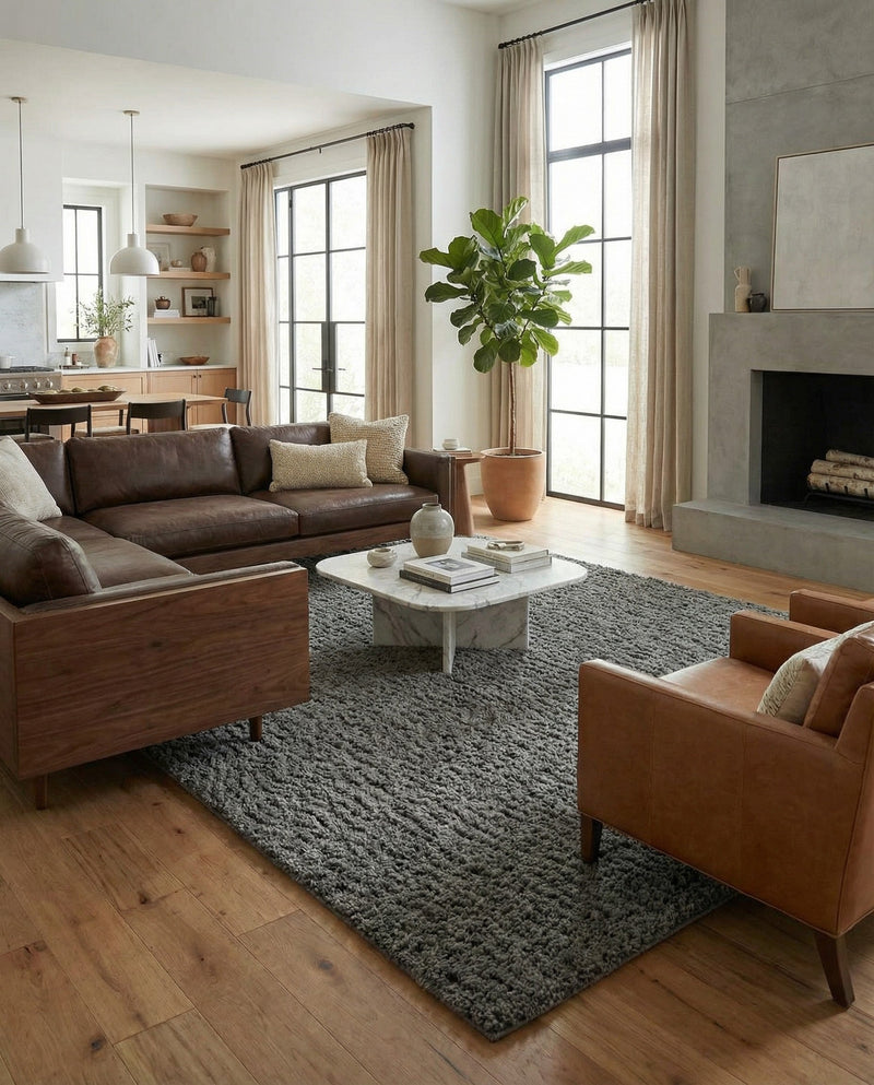 Eternal Plush Oasis Collection Area Rug -  Tranquility (Smoke) Rectangle Smoke  lifestyle 18