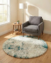 Cozy Haven Shag Collection Area Rug -  Tranquility (Sage Green) Round Sage Green  lifestyle 32