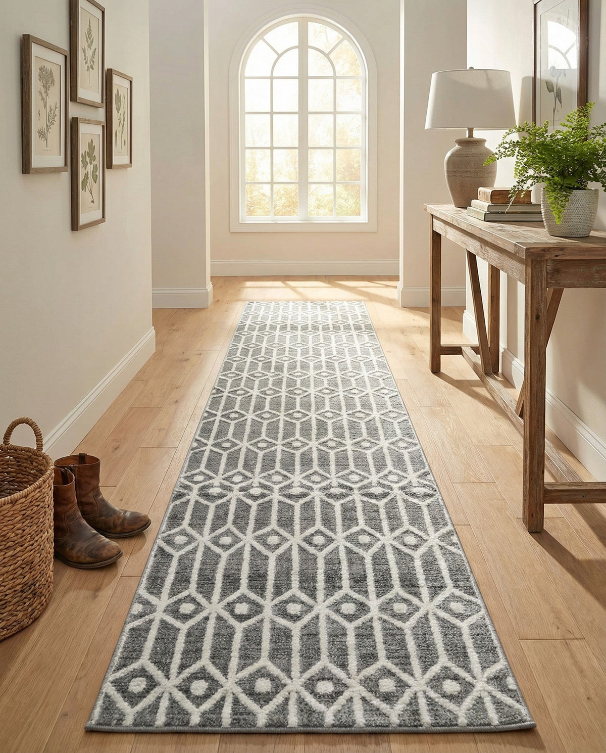 Garden Maze Retreat Collection Area Rug -  Mazeview Runner Gray  lifestyle 79
